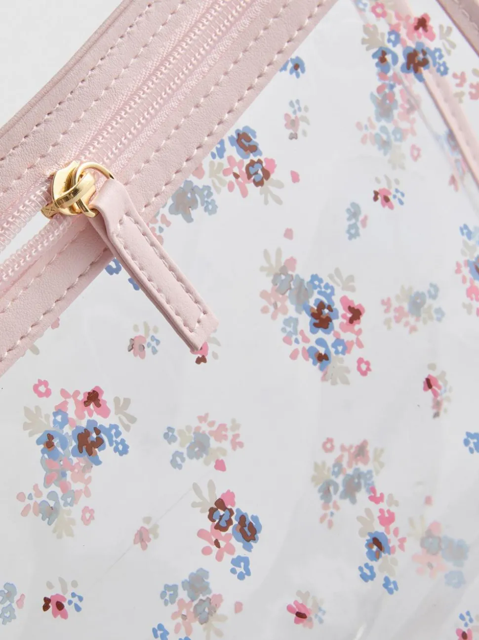 Transparente Make-up-Tasche mit Blumenmuster