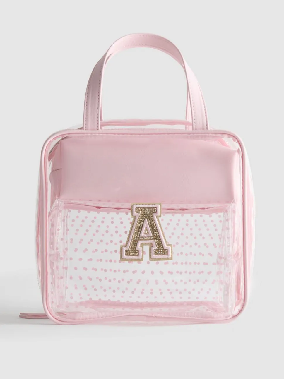 Transparentes Make-up-Taschen-Set mit Initiale
