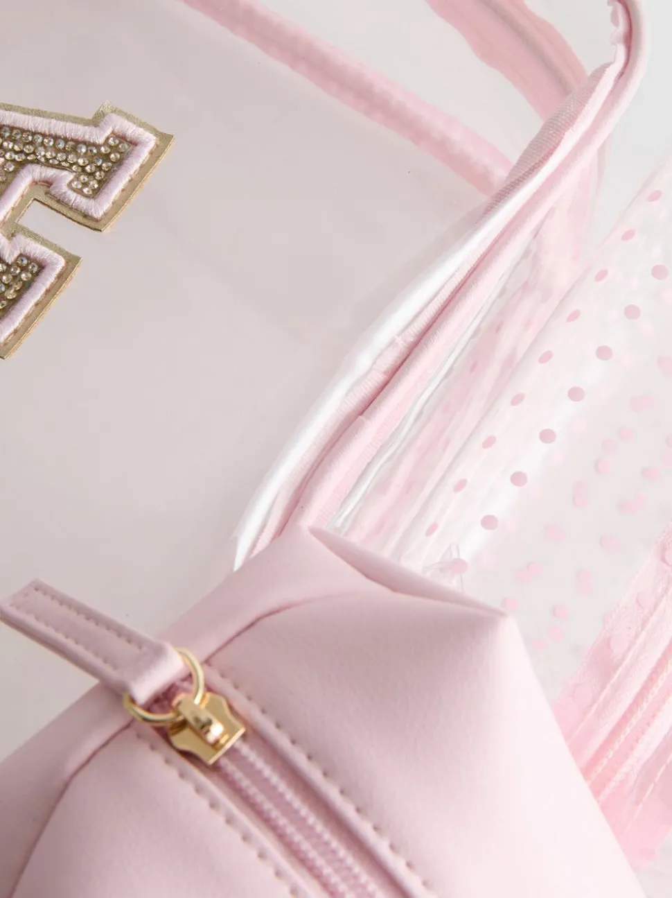 Transparentes Make-up-Taschen-Set mit Initiale