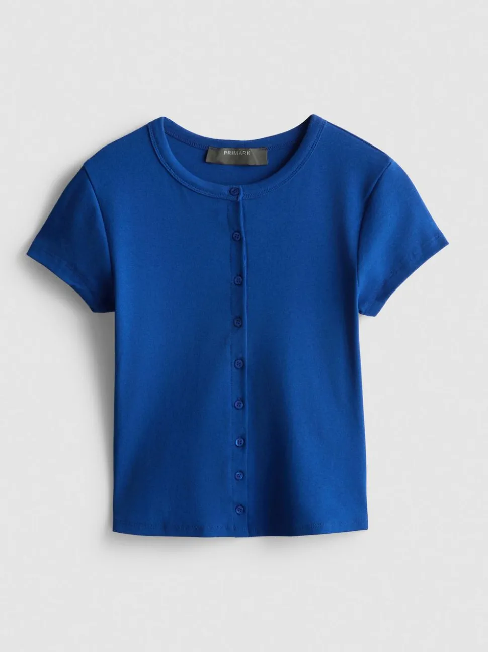 T-Shirt mit hohem Baumwollanteil und Knopfleiste