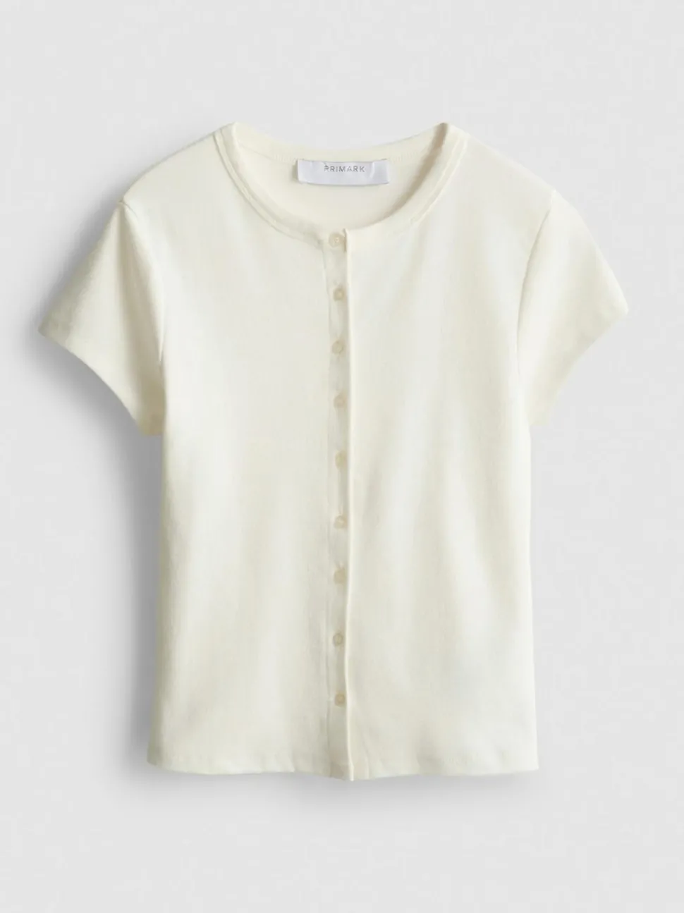 T-Shirt mit hohem Baumwollanteil und Knopfleiste