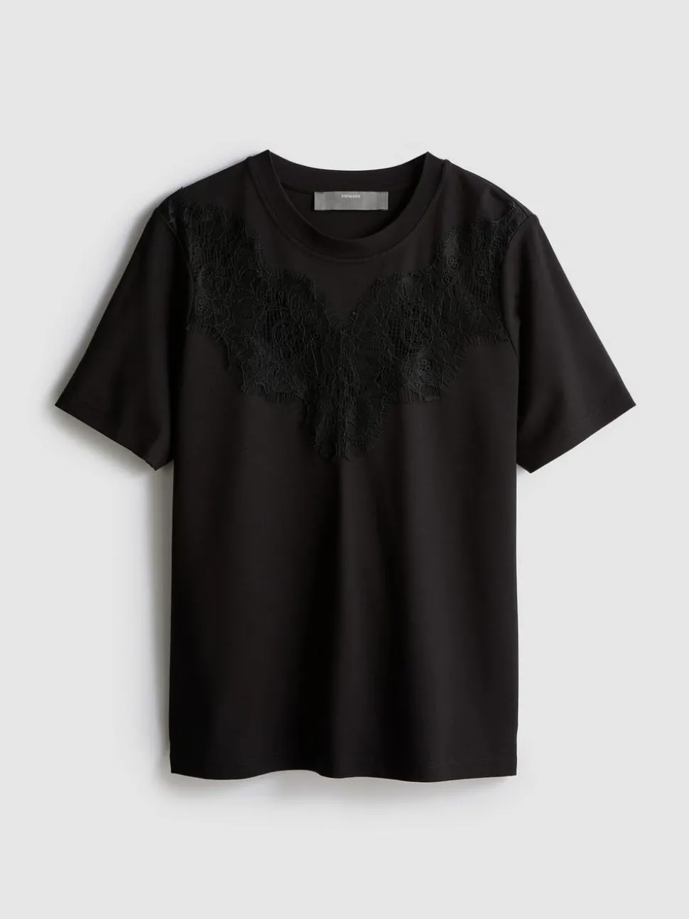 T-Shirt mit Spitzeneinsatz