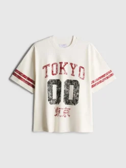 T-Shirt mit Tokyo-Grafik im Used-Look