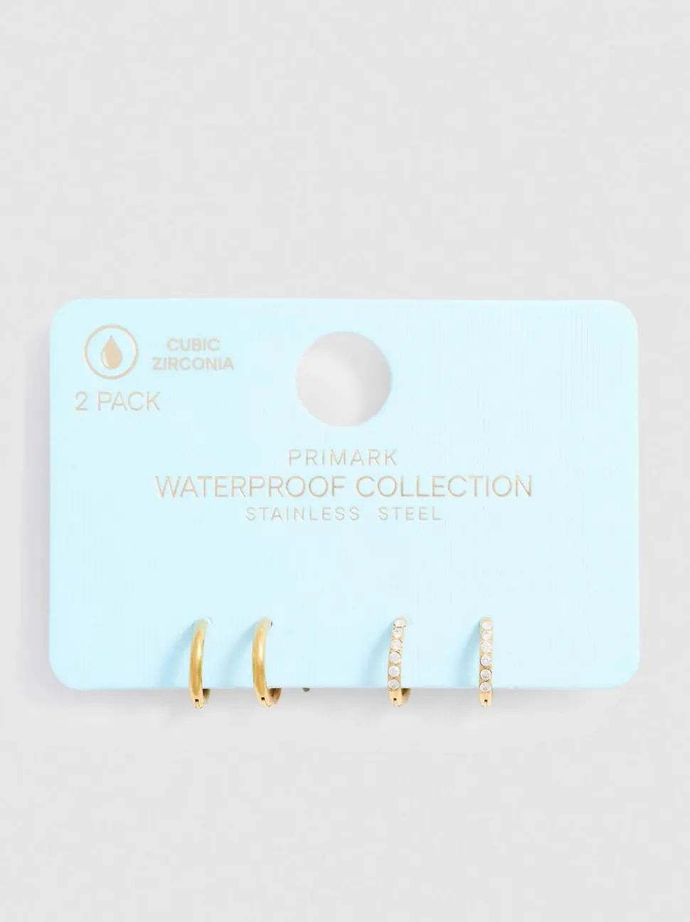 Wasserfeste Creolen mit Strasssteinen, 2er-Pack