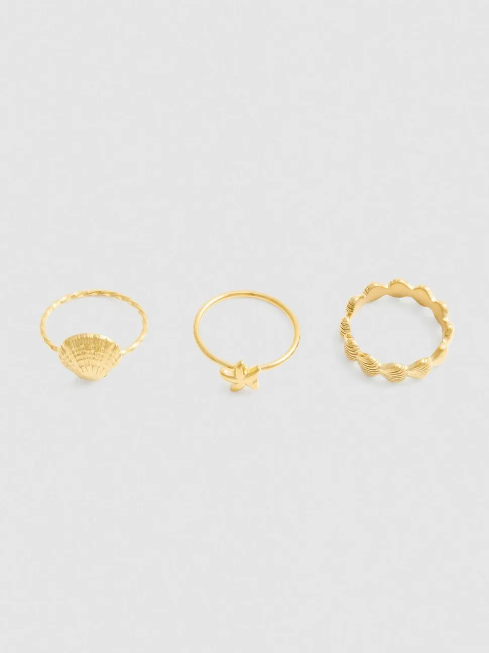 Wasserfeste Ringe mit Muscheldesigns, 3er-Pack