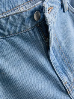 Weite Baumwoll-Jeans mit mittlerer Leibhöhe