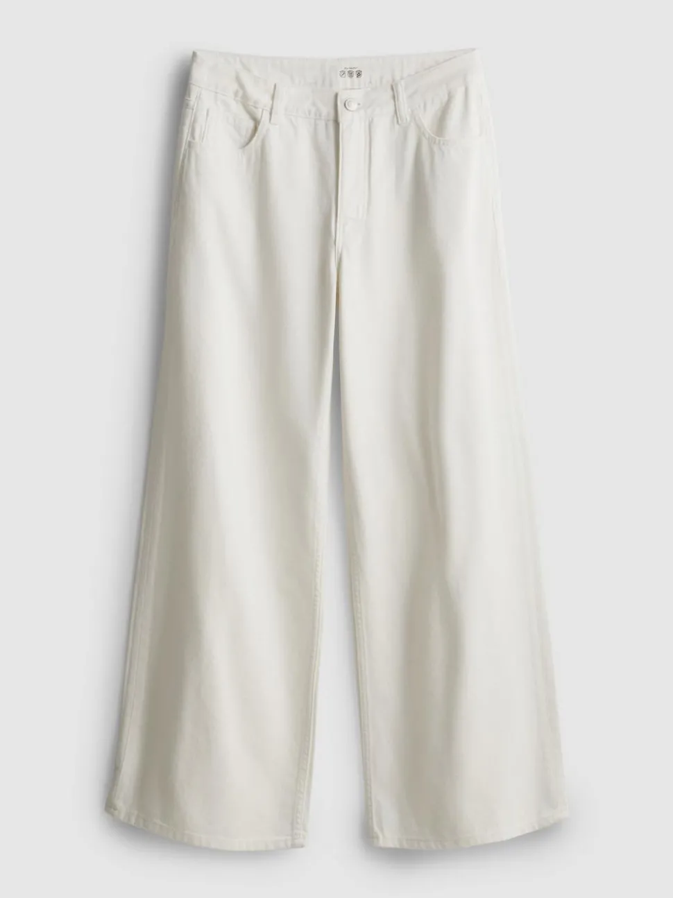 Weite Baumwoll-Jeans mit mittlerer Leibhöhe