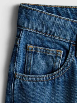 Weite Baumwoll-Jeans mit mittlerer Leibhöhe